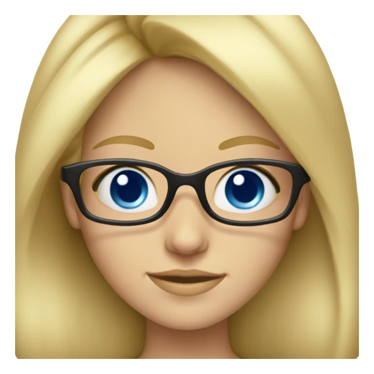 blonde girl with glasses blue eyes  sticker