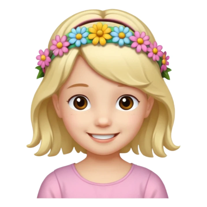 child with flower hair band  sticker