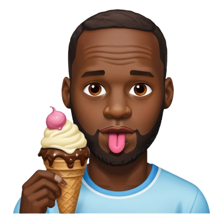 lebron james eating ice cream sticker