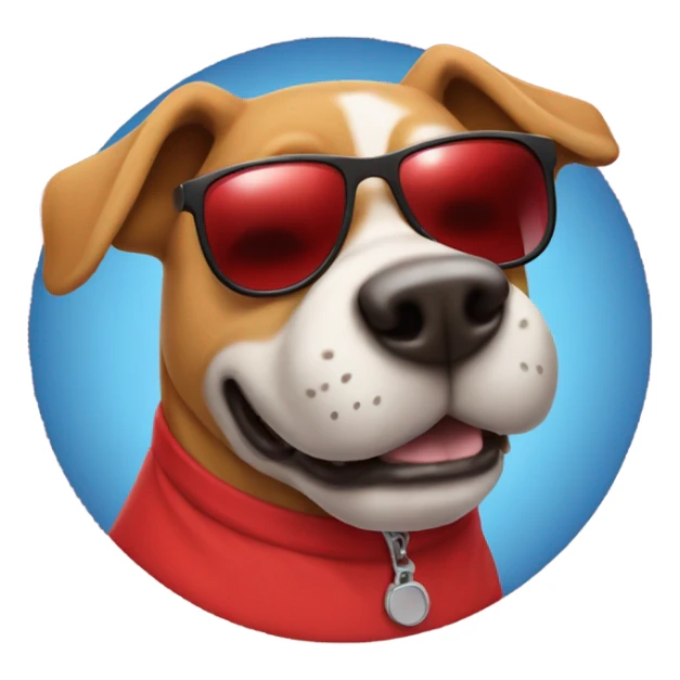 Dog with sunglasses and red tshirt throwing signs sticker