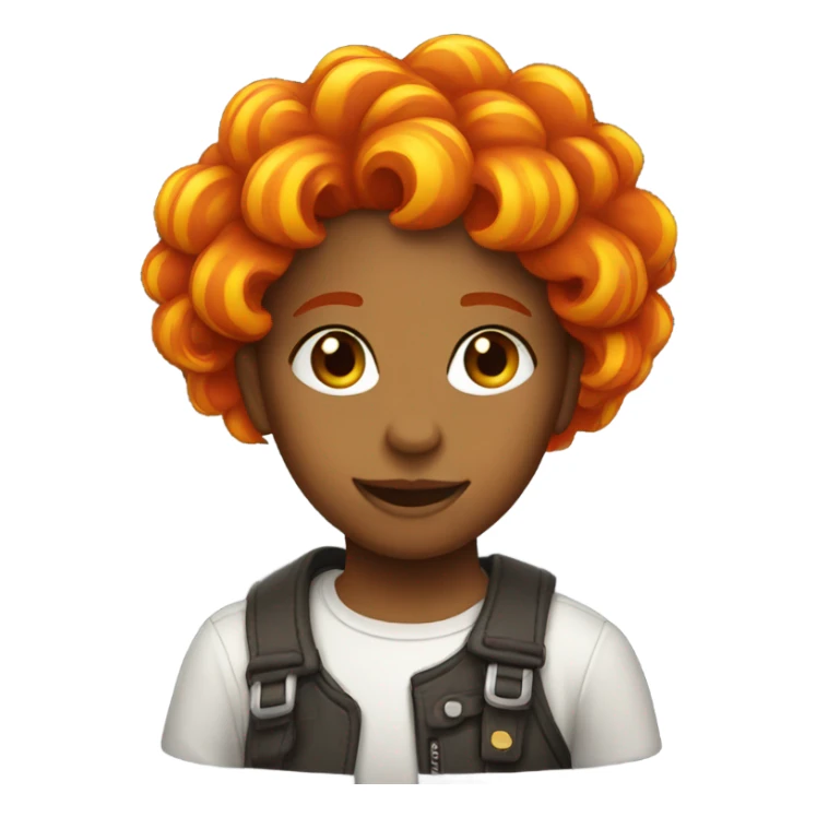 Girl with hair on fire sticker