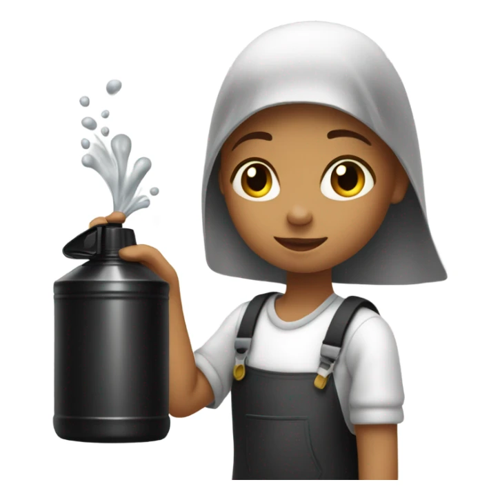 Girl spray black ink  sticker