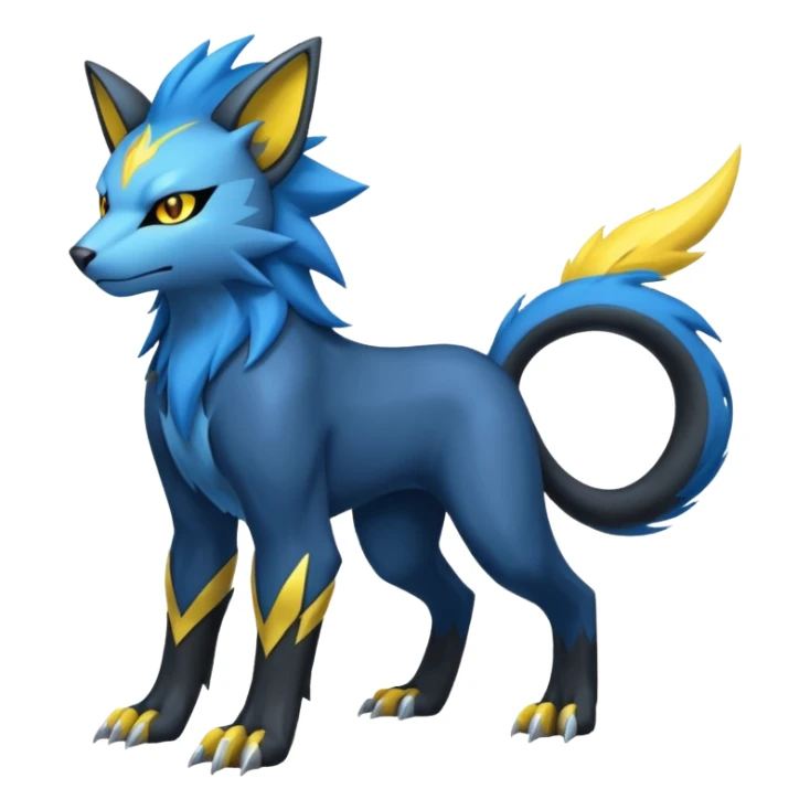 Manectric-Luxray-Fakémon-fusion-animal-creature, full body  sticker