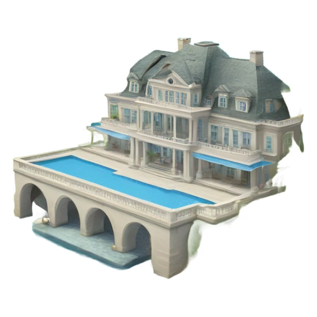 Big water mansion by the sea with infinity pool  sticker