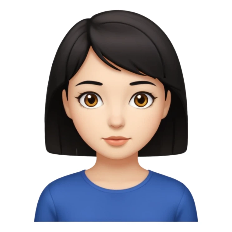 Brunette girl with short black hair and brown eyes  sticker