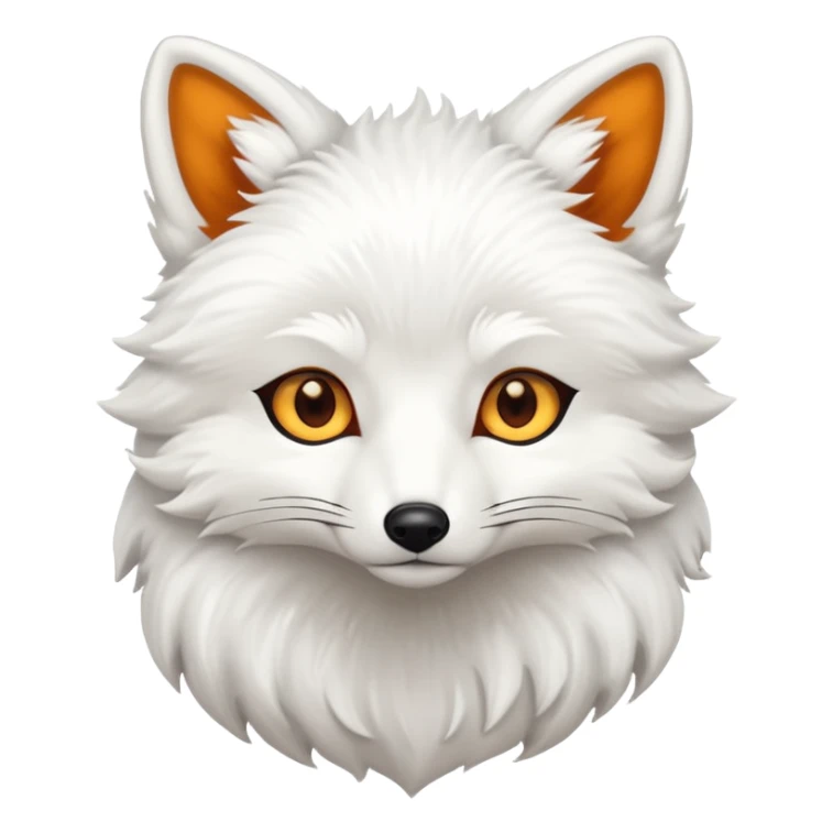 white furred fox sticker