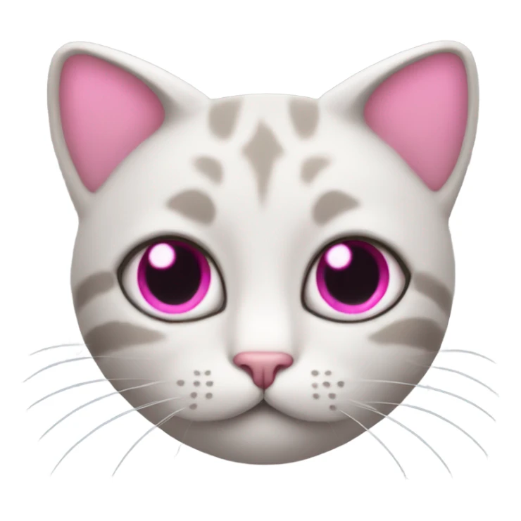 Cat with pink heart eyes and around its head sticker