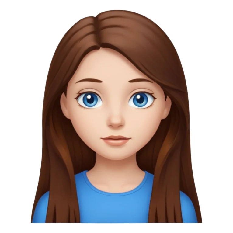 A girl with blue eyes and long brown hair sticker