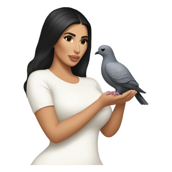 Kim Kardashian holding a pigeon  sticker
