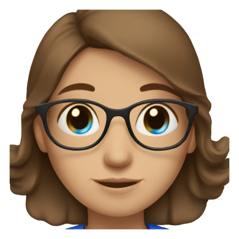 Brown hair girl with blue eyes reading a book sticker