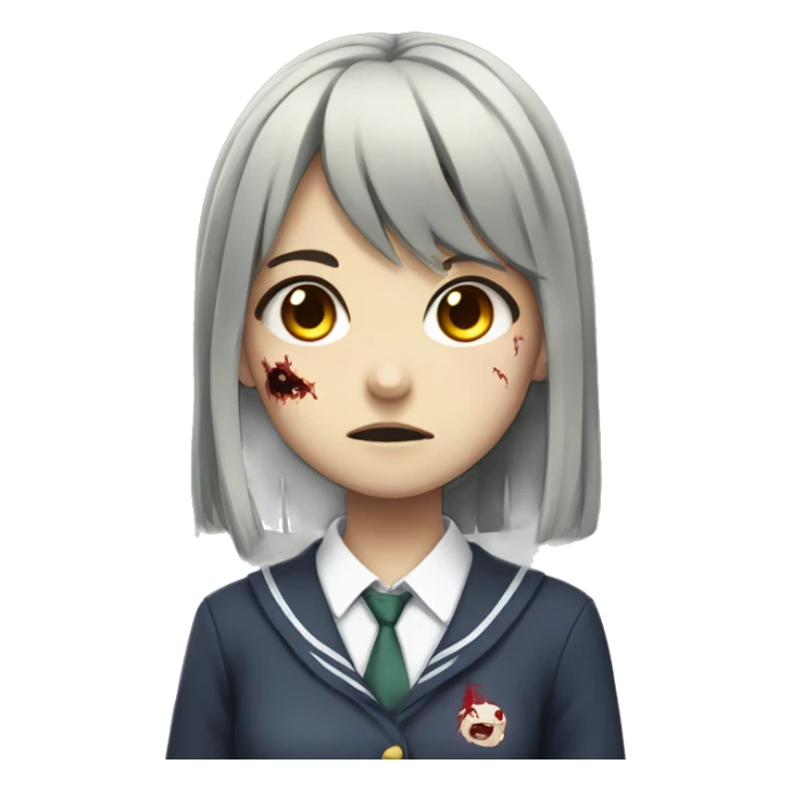anime zombie girl in school uniform sticker