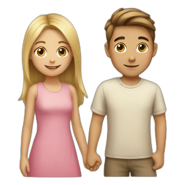 Boy with girl sticker