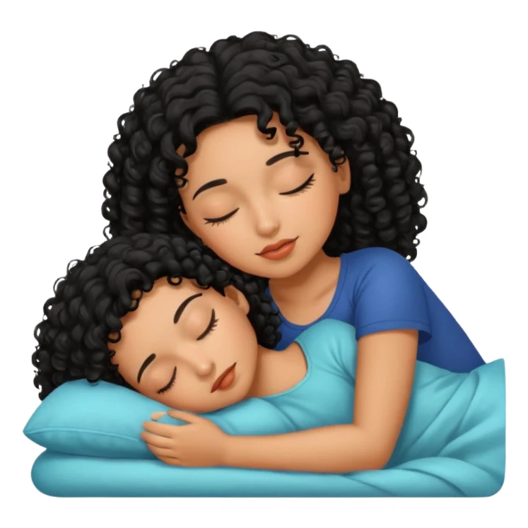 latina girl with black curly hair sleeping sticker