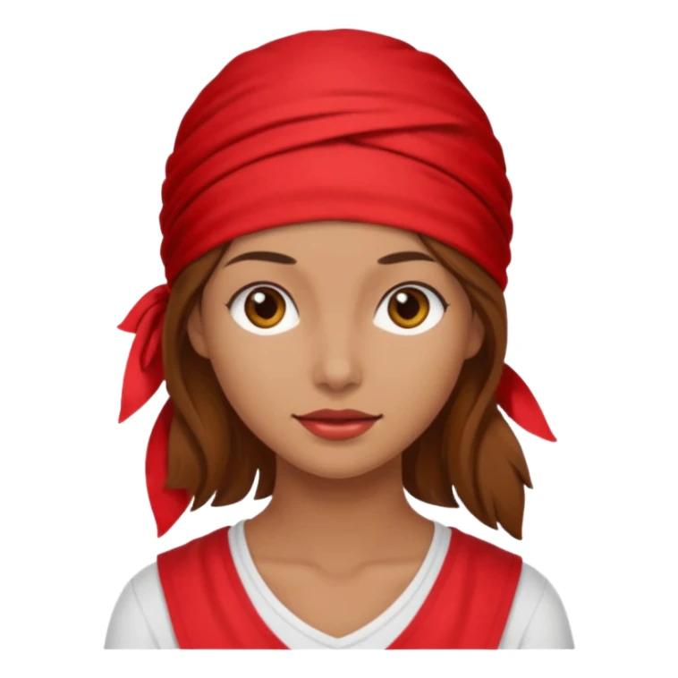 brown haired woman with wearing red bandana sticker