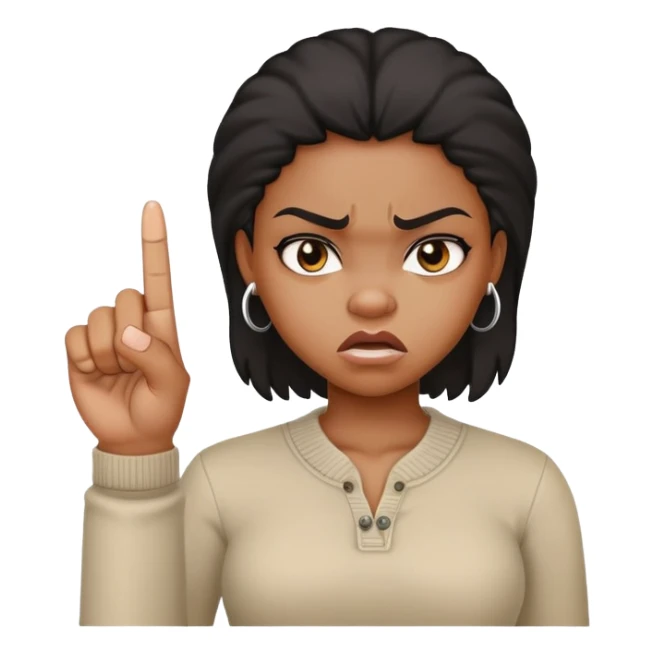 Black girl sticking middle finger sticker