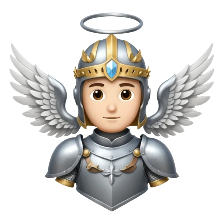 Caballero con armadura y alas de angel sticker
