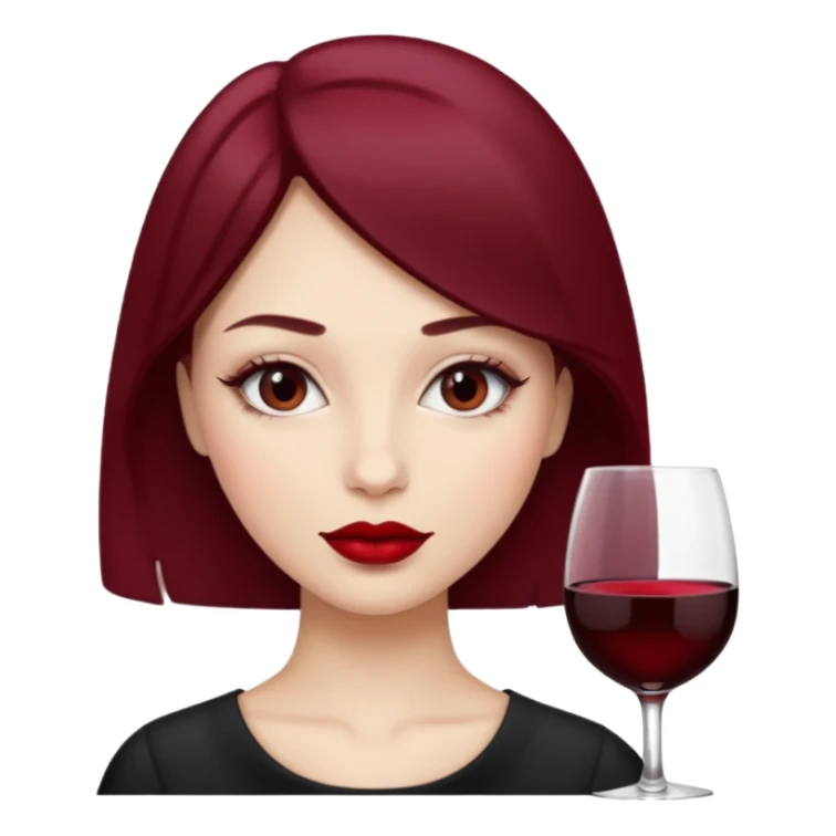 girl with wine red vibe sticker