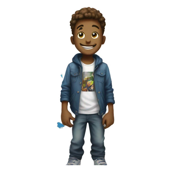 happy boy standing in graffiti, doing a hand plant, samsung style sticker