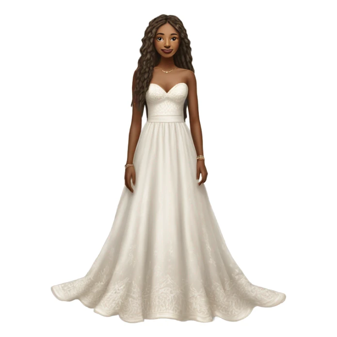 Hyper Realistic boho Wedding dress displays sticker