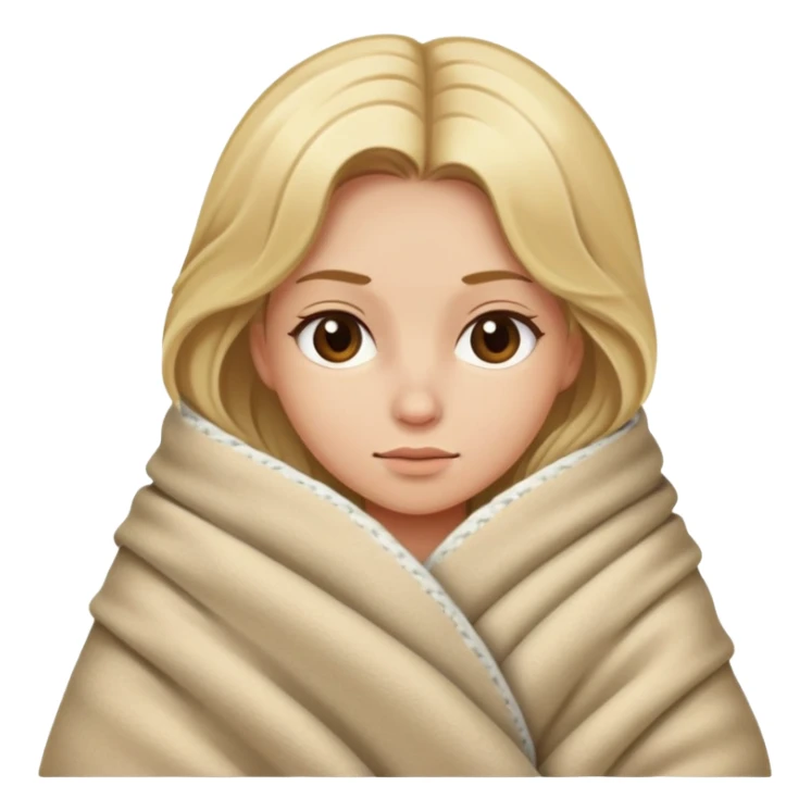 Dirty blonde woman with blanket wrapped around her cozy sticker