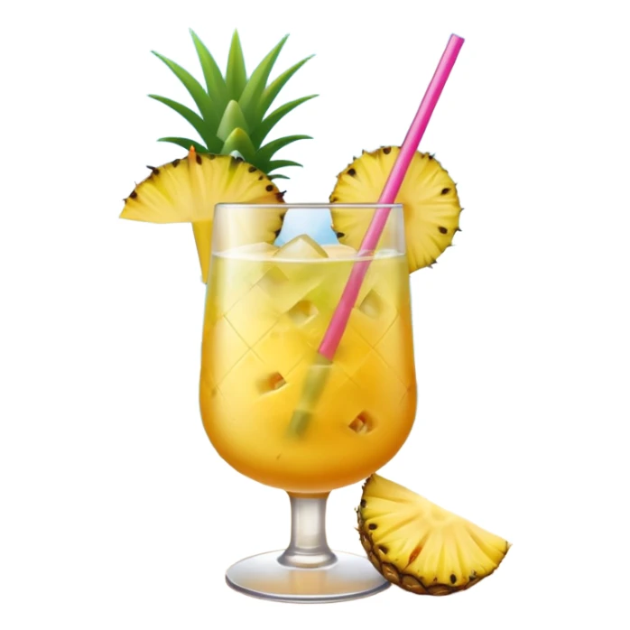 beach cocktail emoji, with a slice of pineapple sticker