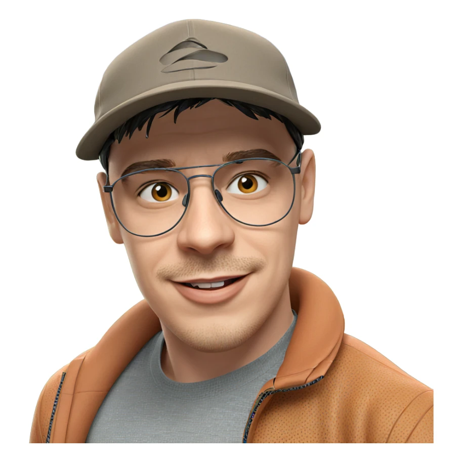 smiling boy in outdoor hat sticker