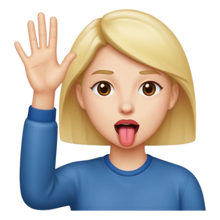 Tongue Out hands to the side ￼ sticker