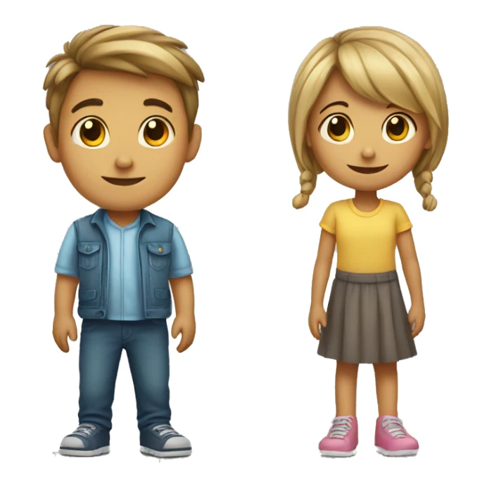 little boy and an little girl sticker