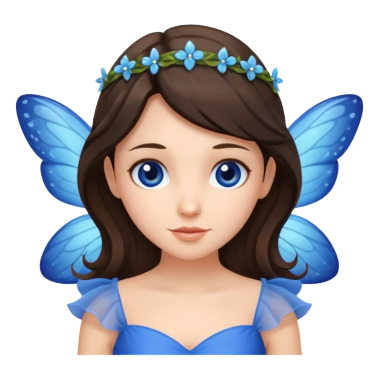 brunette fairy in blue dress  sticker