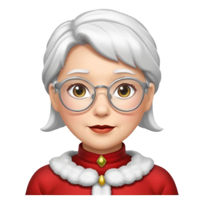 female Santa Claus with glasses whith short hair sticker