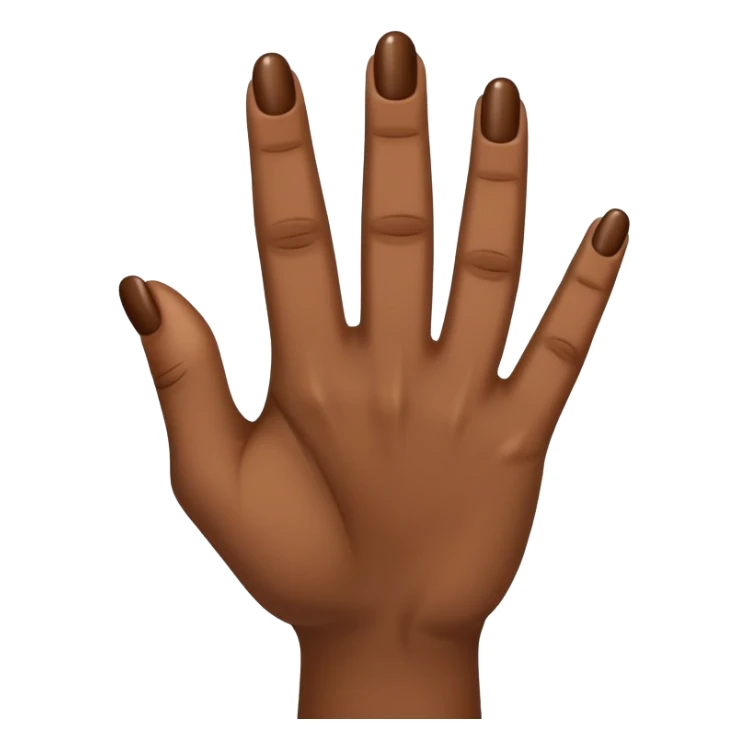 brown skin hand with 5 fingers, middle finger crossed over ring finger forming a double-u shape sticker