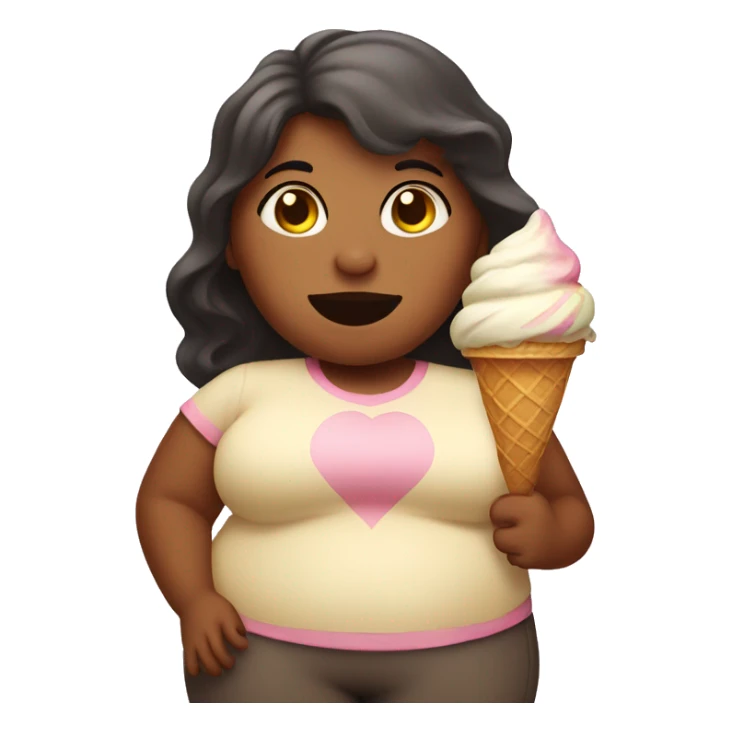 Fat girl with ice cream sticker