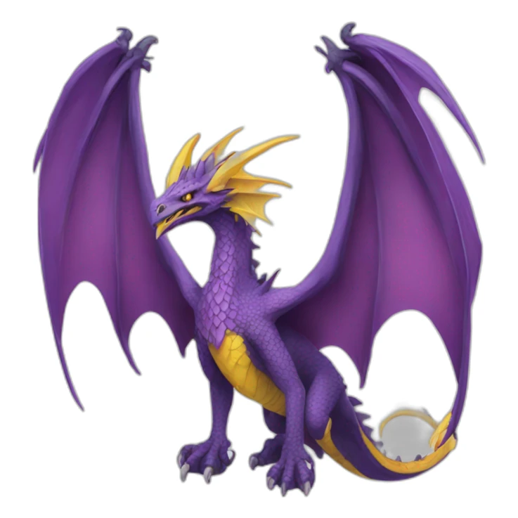 purple bahamut with yellow breast sticker
