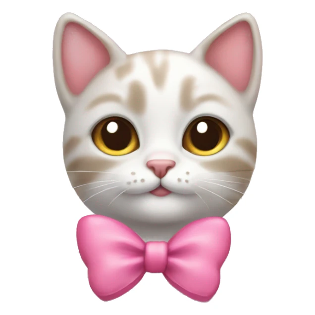Cute cat with pink bow and hearts  sticker