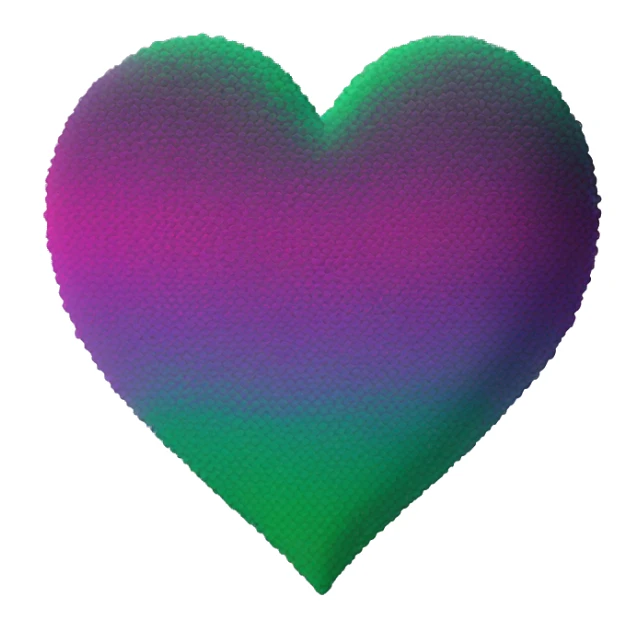 Green purple magenta ombré heart  sticker
