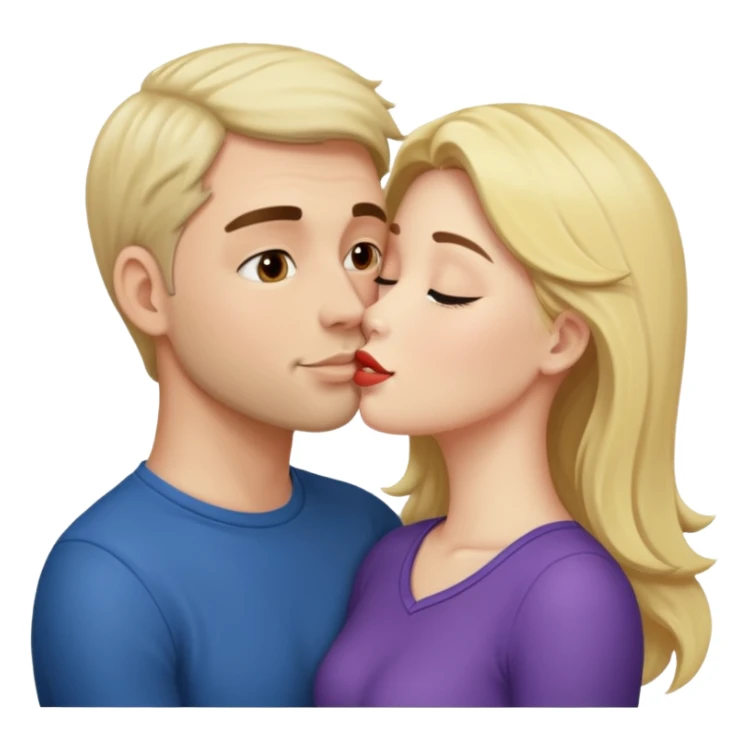 Woman kissing a man sticker