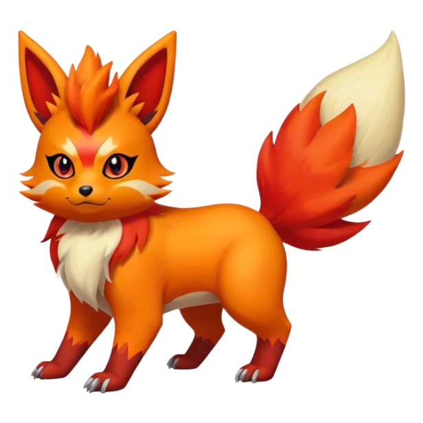 Quilava-Litten-Flareon-fantasy-animal-creature-hybrid full body sticker