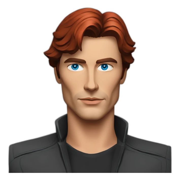 Alain delon cyberpunk engineer blue eyes red hair sticker