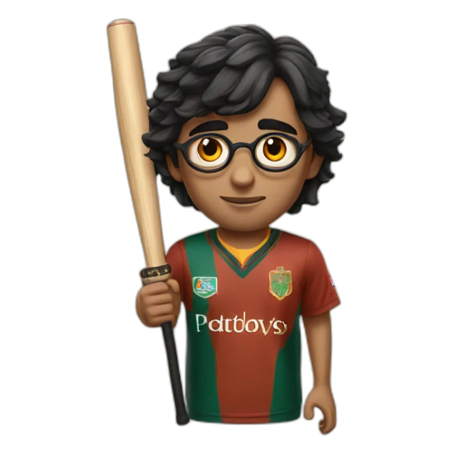 Harry Potter wearing an Indian cricket team jersey sticker