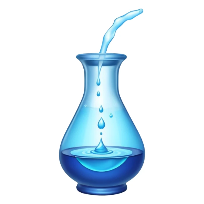 Blue potion bottle open with the liquid falling out (Upside-down with no cork and w/o handle) sticker