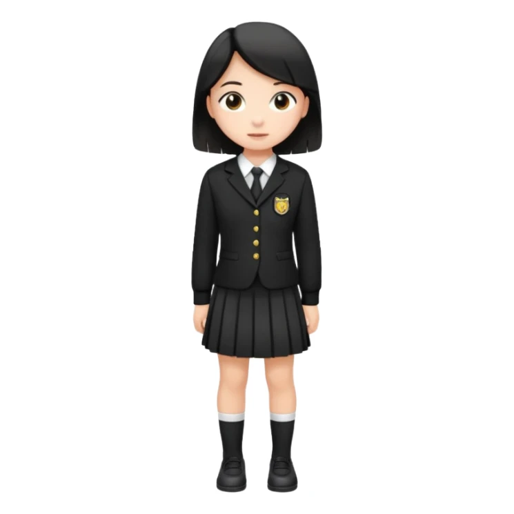 girl in black school uniform standing up sticker