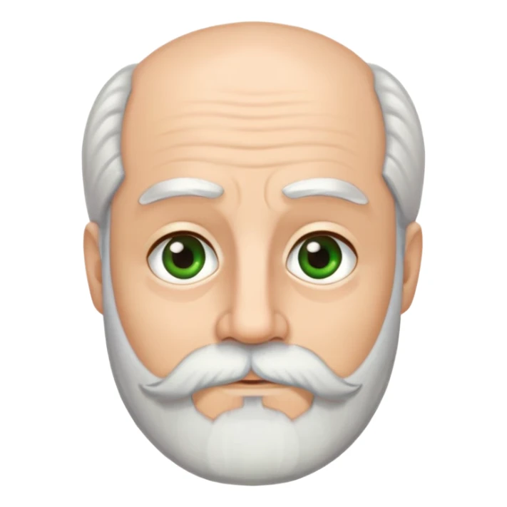 Jaap with medium length white beard, hazel green eyes, and black eyebrows sticker