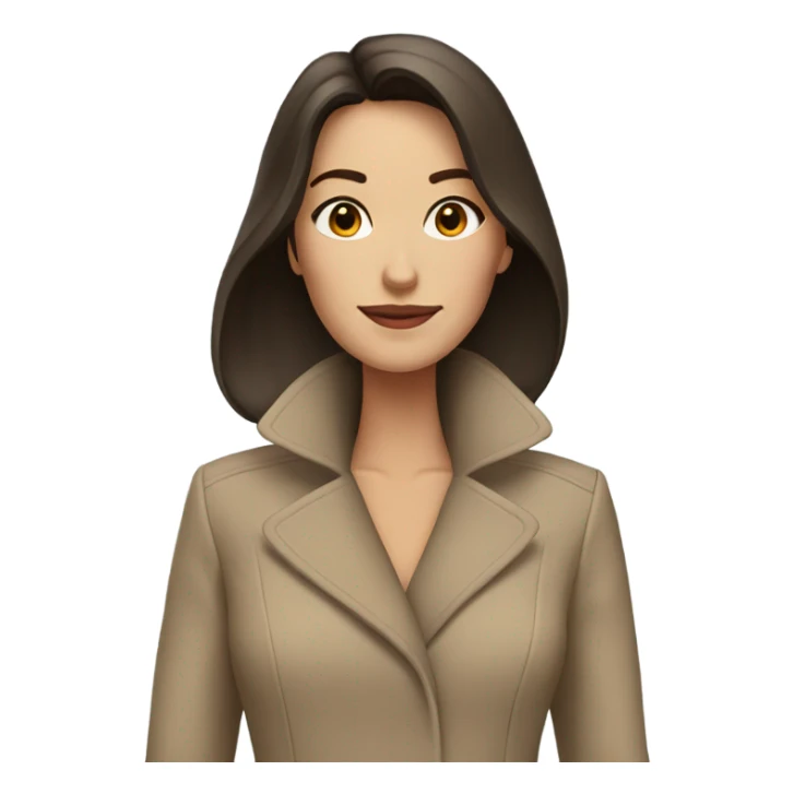 elegant beige coat brunette  sticker