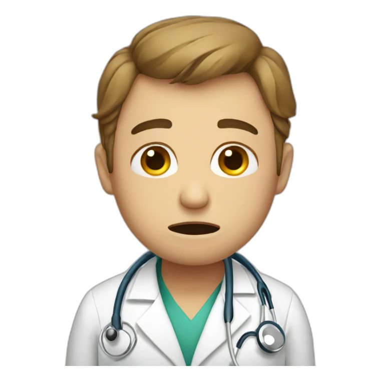 Doctor crying sticker
