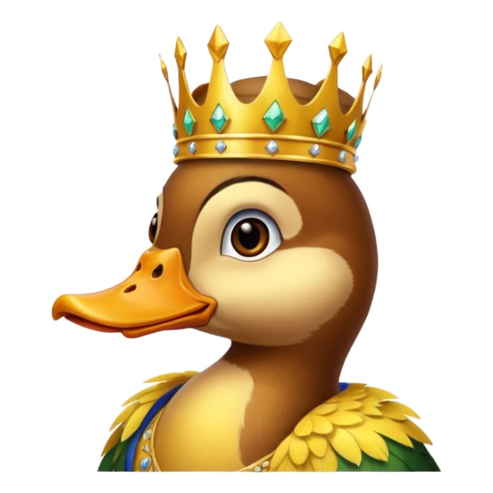 duck King, standing, with crown sticker