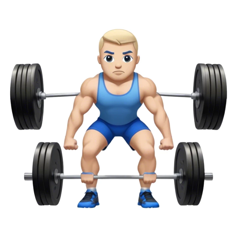 powerlifter with blue shorts perfoming deadlift sticker