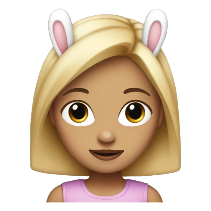 Blonde girl with bunny ears sticker
