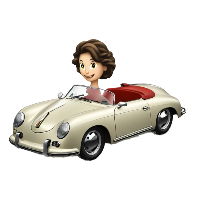 porsche 356 speedster with woman  sticker