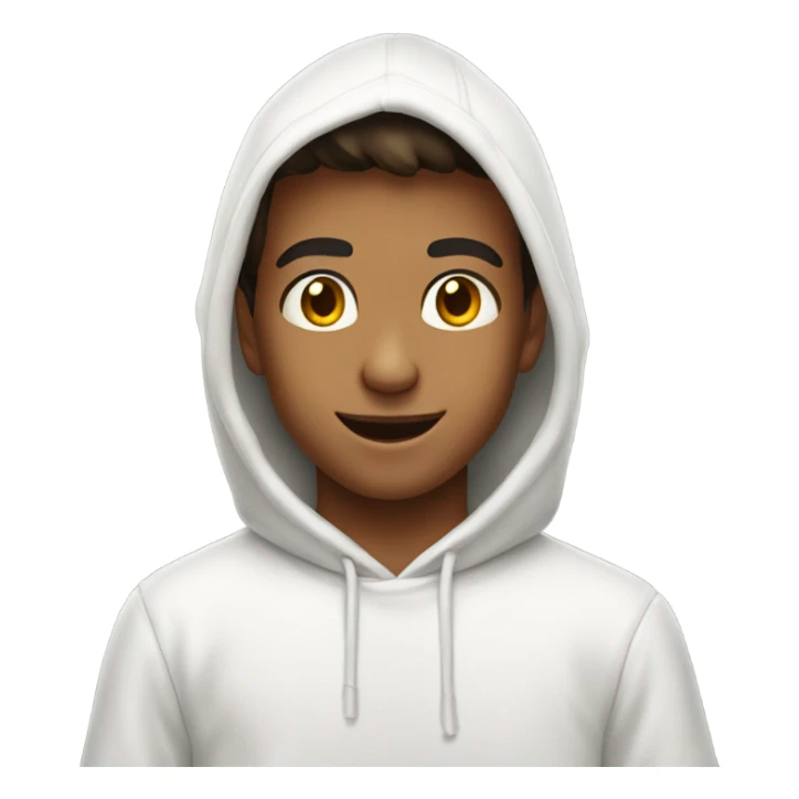 smiling boy young in white hoodie brow eyes  sticker
