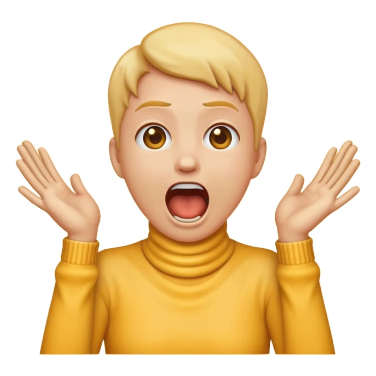 Hands on neck classic yellow emoji style screaming sticker